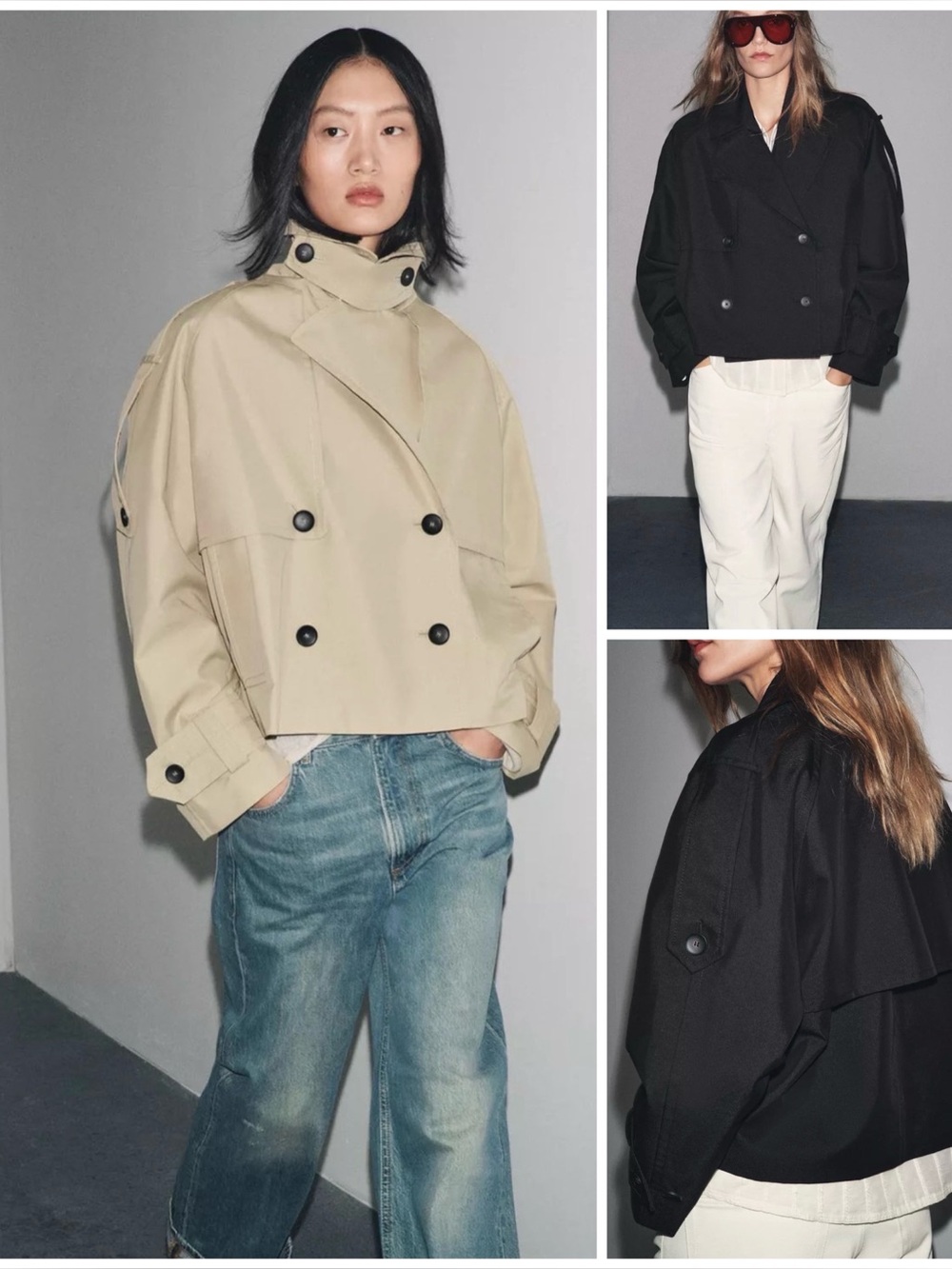 ZARA ~ ZW Collection Short water repellent Trench Coat